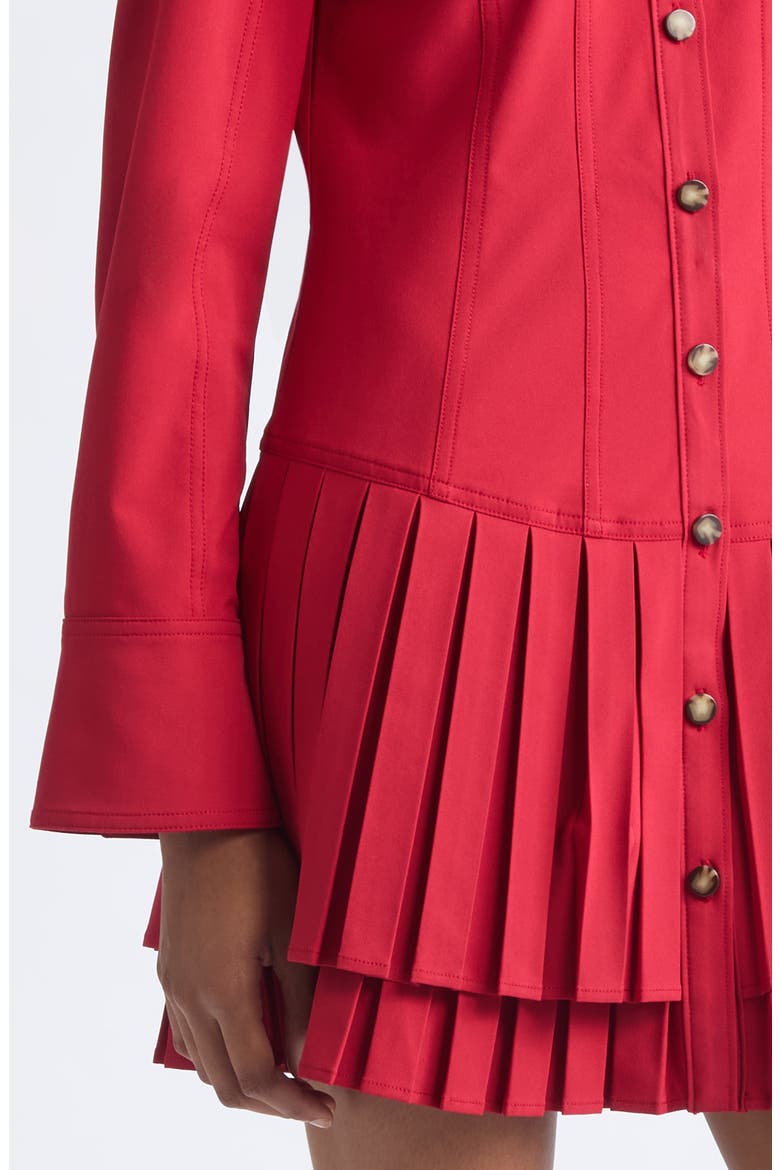 Dalissa Pleated Minidress, Alternate, color, WARM CRABERRY