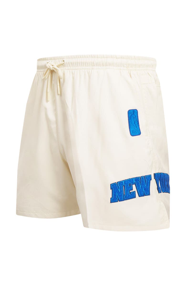 PRO STANDARD Men's Pro Standard Cream New York Knicks Triple Tonal Woven Shorts, Alternate, color, 