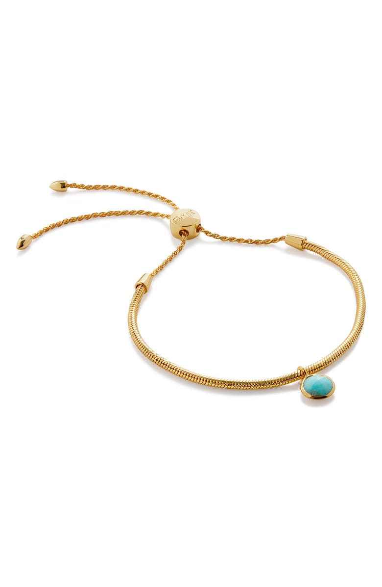 Monica Vinader Eclipse Amazonite Friendship Bracelet, Main, color, 18Ct Gold Vermeil / Amazonite