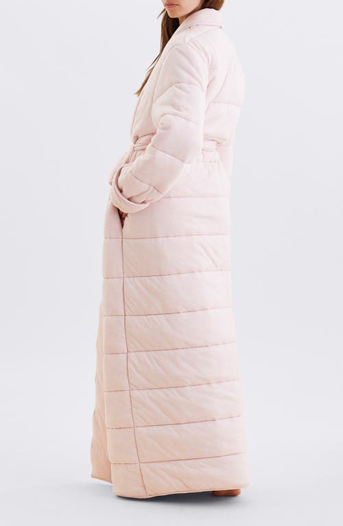 Papinelle Quilted Cotton Maxi Robe In Pink