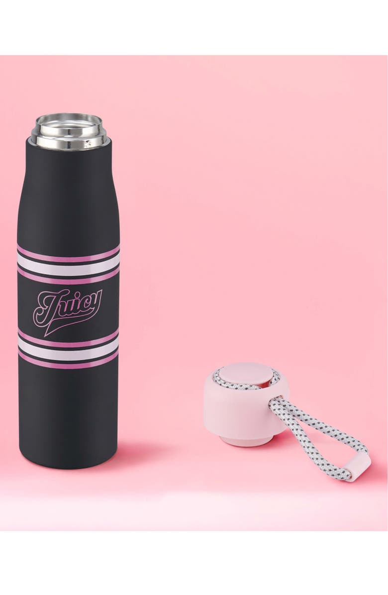 Juicy Couture 17-Ounce Stainless Steel Water Bottle, Alternate, color, Varsity Logo Black