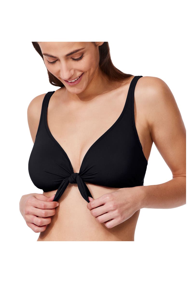 Tutti Frutti Underwire Tie Front Bikini Top, Alternate, color, Black