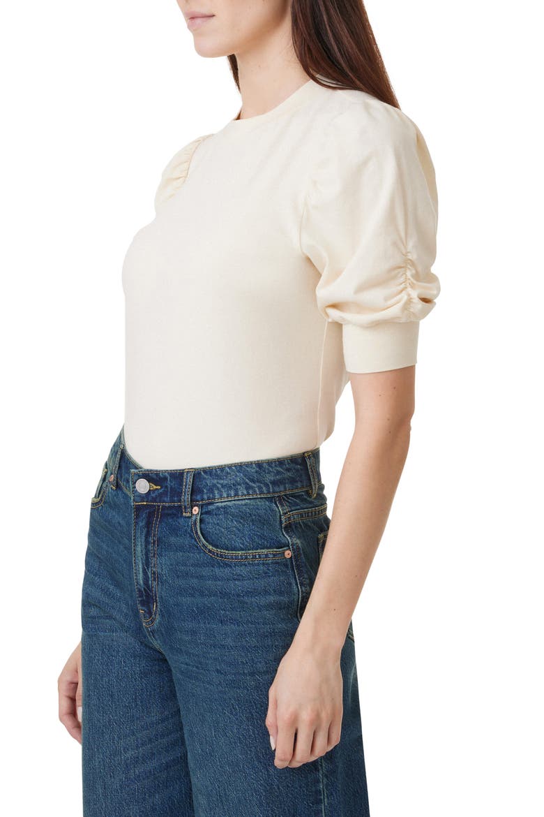 Gathered Sleeve Knit Top, Alternate, color, BIRCH
