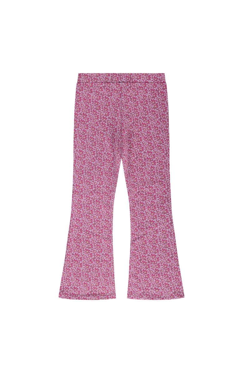 Stains and Stories by Babyface Allover Floral Print Flared Sweat Leggings, Alternate, color, Burgundy