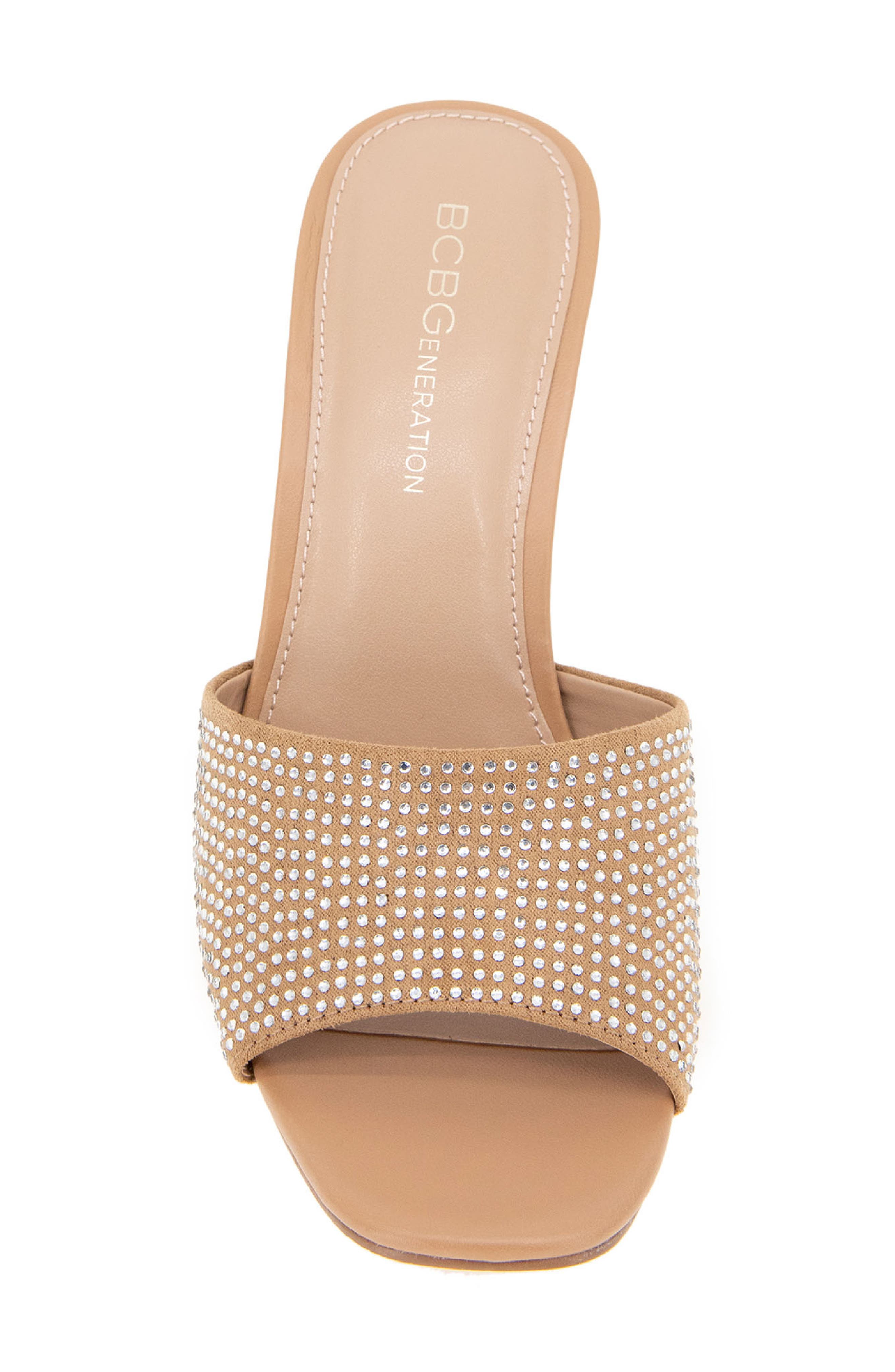 Giani Wedge Slide Sandal, Alternate, color, TAN-CLEAR