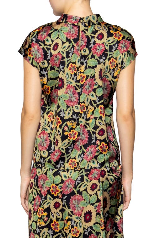 Melloday Twist Detail Cap Sleeve Top In Multi