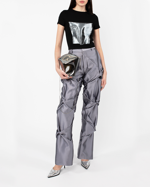 Kate Barton Printed Corset Baby Tee In Black