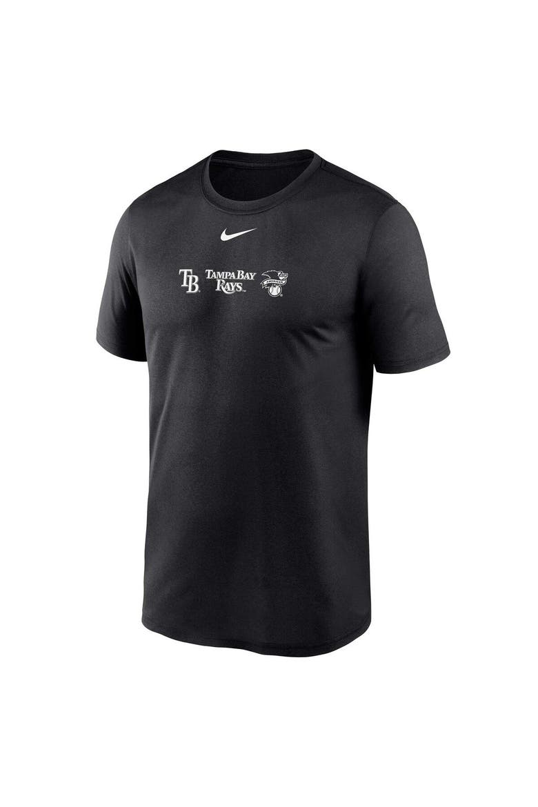 Men's Nike Black Tampa Bay Rays Fashion Over Shoulder Logo Legend T-Shirt, Alternate, color, Black