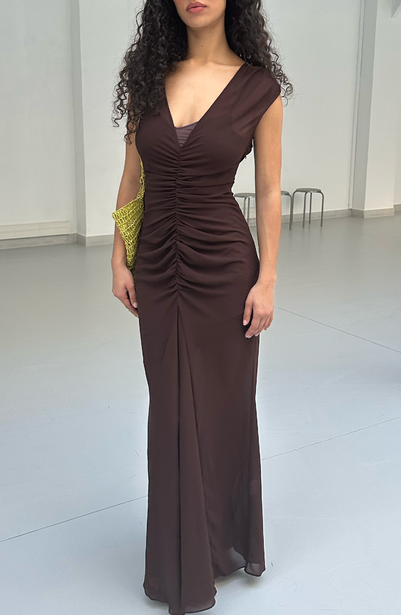 SAEMDI Frankie Dress, Alternate, color, Dark Brown