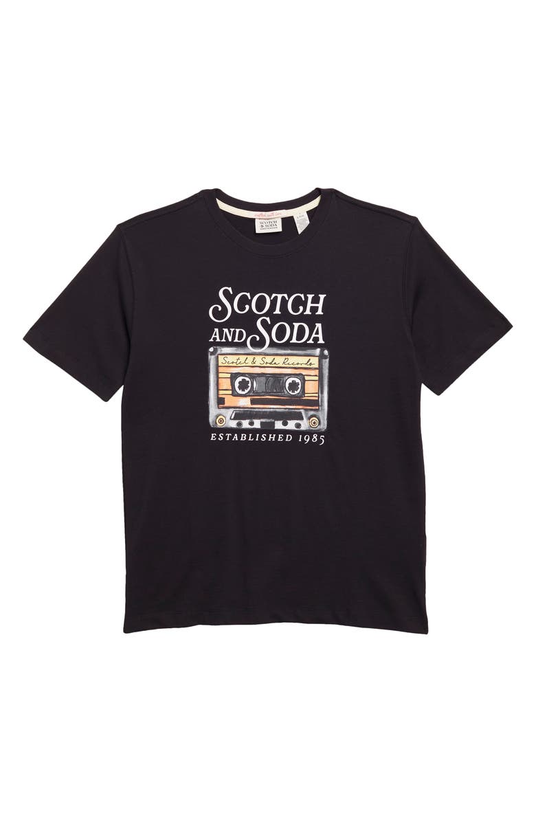 Scotch & Soda Kids' Cassette Graphic T-Shirt, Main, color, Meteorite