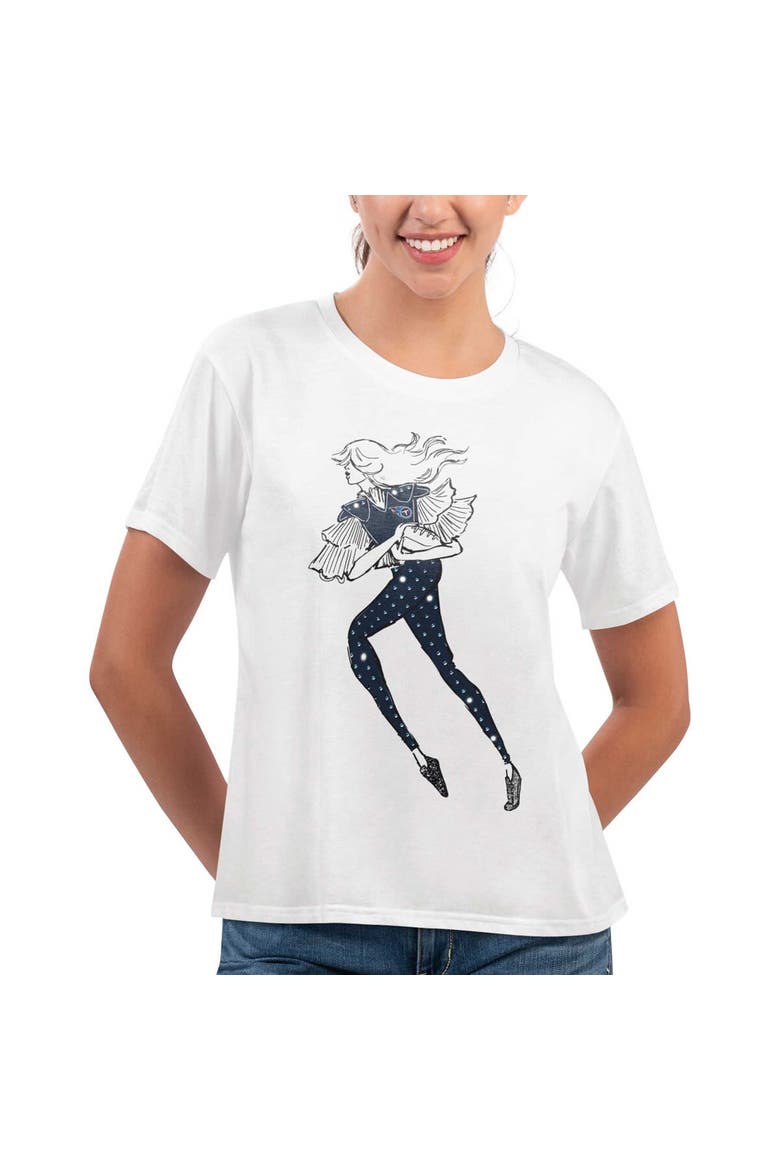 Women's G-III 4Her by Carl Banks White Tennessee Titans Play The Ball T-Shirt, Alternate, color, White