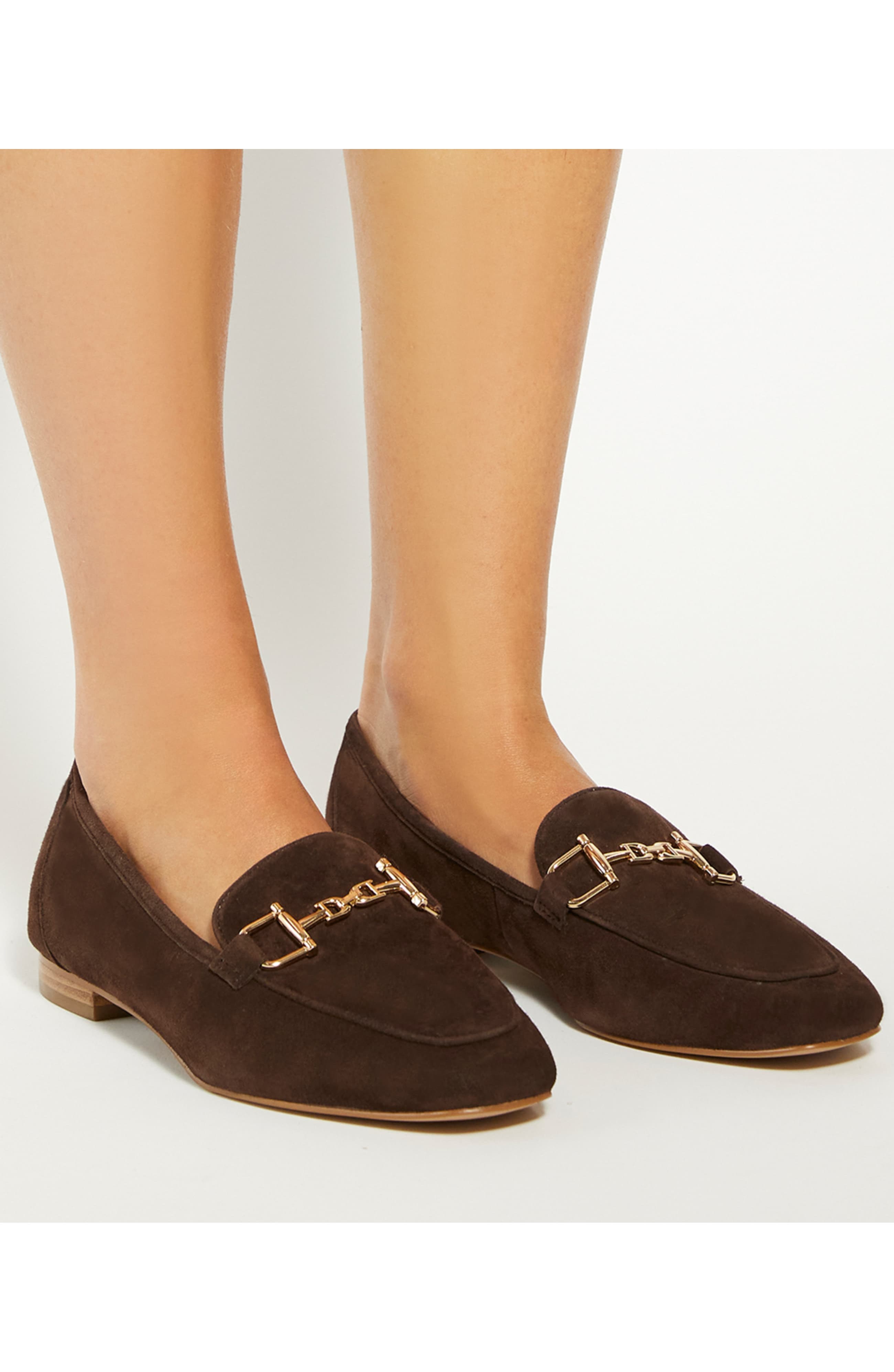 Dune London Grained Bit Loafer, Alternate, color, Brown