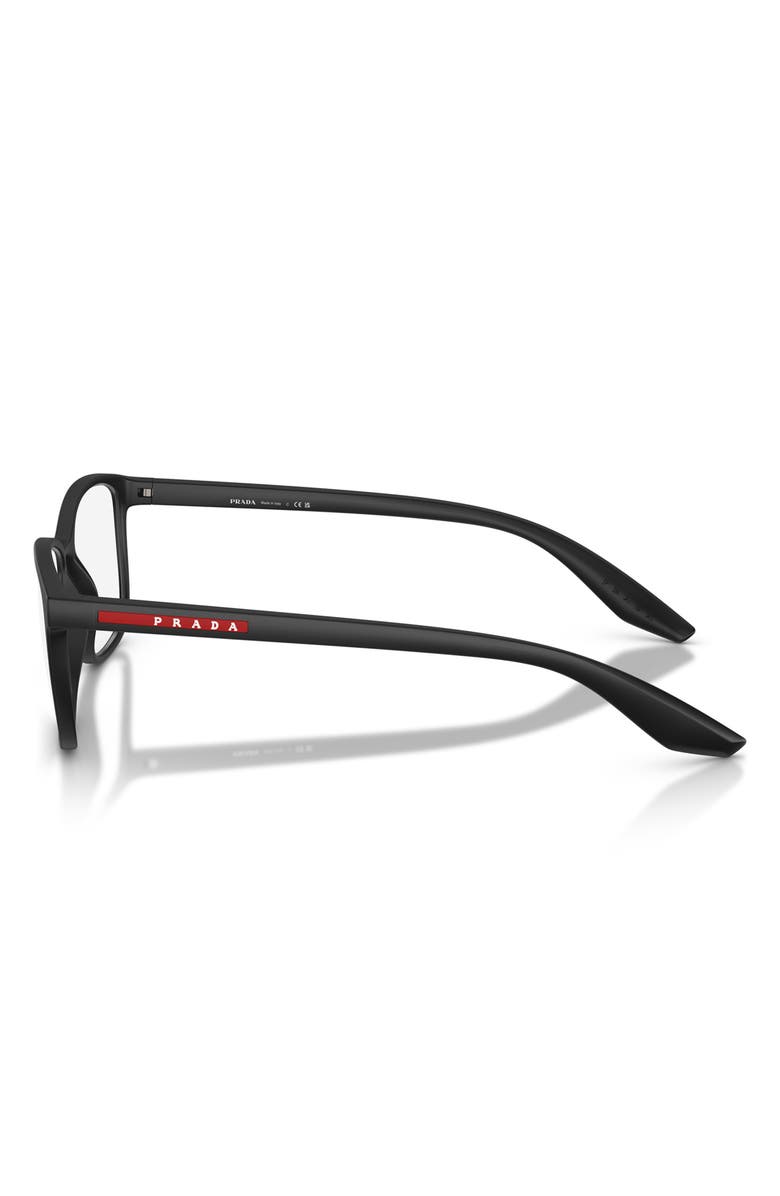 Prada Linea Rossa 53mm Pillow Optical Glasses, Alternate, color, Matte Black