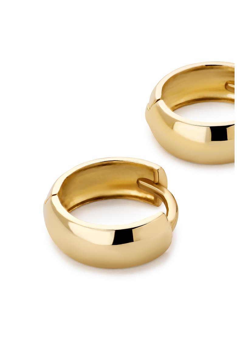 Solid Yellow Gold - Gold Bold Huggie Hoops, Alternate, color, Gold