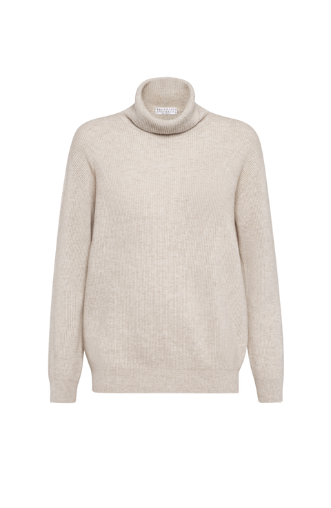 売れ筋商品|||エステール カットソー トップス レディース Plus Size Cadence Beige Turtle Neck Sweater Knit Beige Beige turtleneck sweater in pure Merino wool - Beige | Benetton