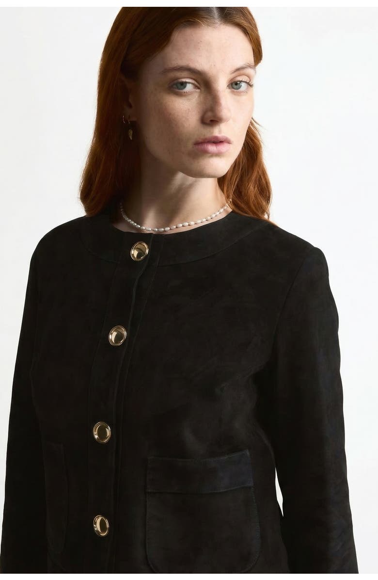 FURNIQ UK Margot Suede Jacket, Alternate, color, Black
