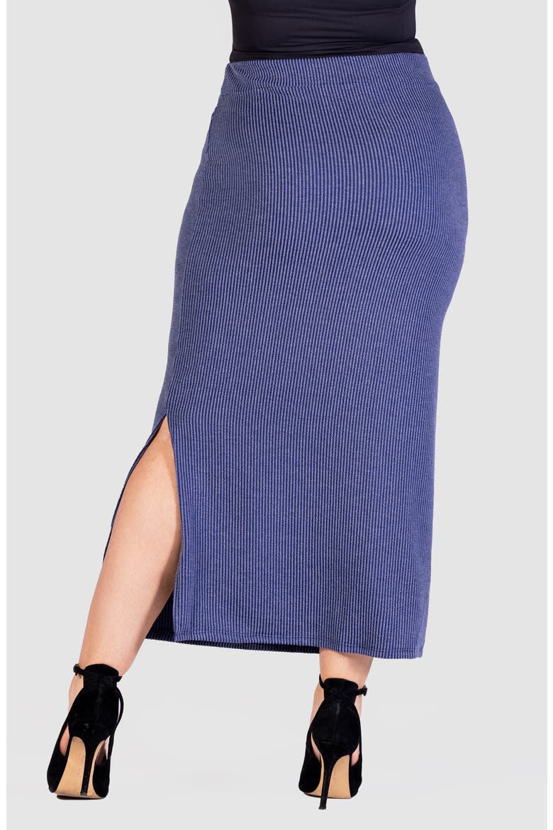Rib Midi Skirt, Alternate, color, BLUE