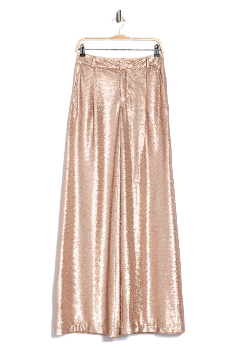 Allanah Sequin Wide Leg Pants, Alternate, color, BEIGE SEQUIN