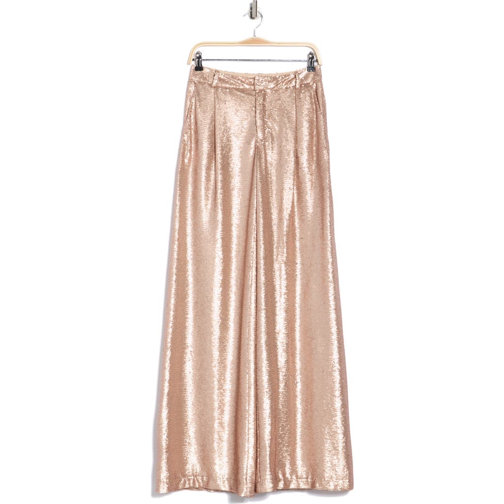 L'agence Allanah Sequin Wide Leg Pants In Neutral