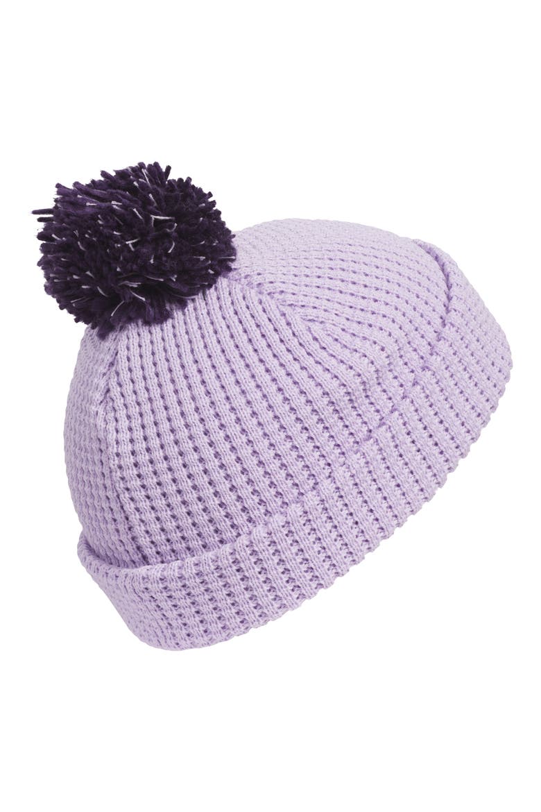 Kids' Pompom Beanie, Alternate, color, LIGHT PURPLE
