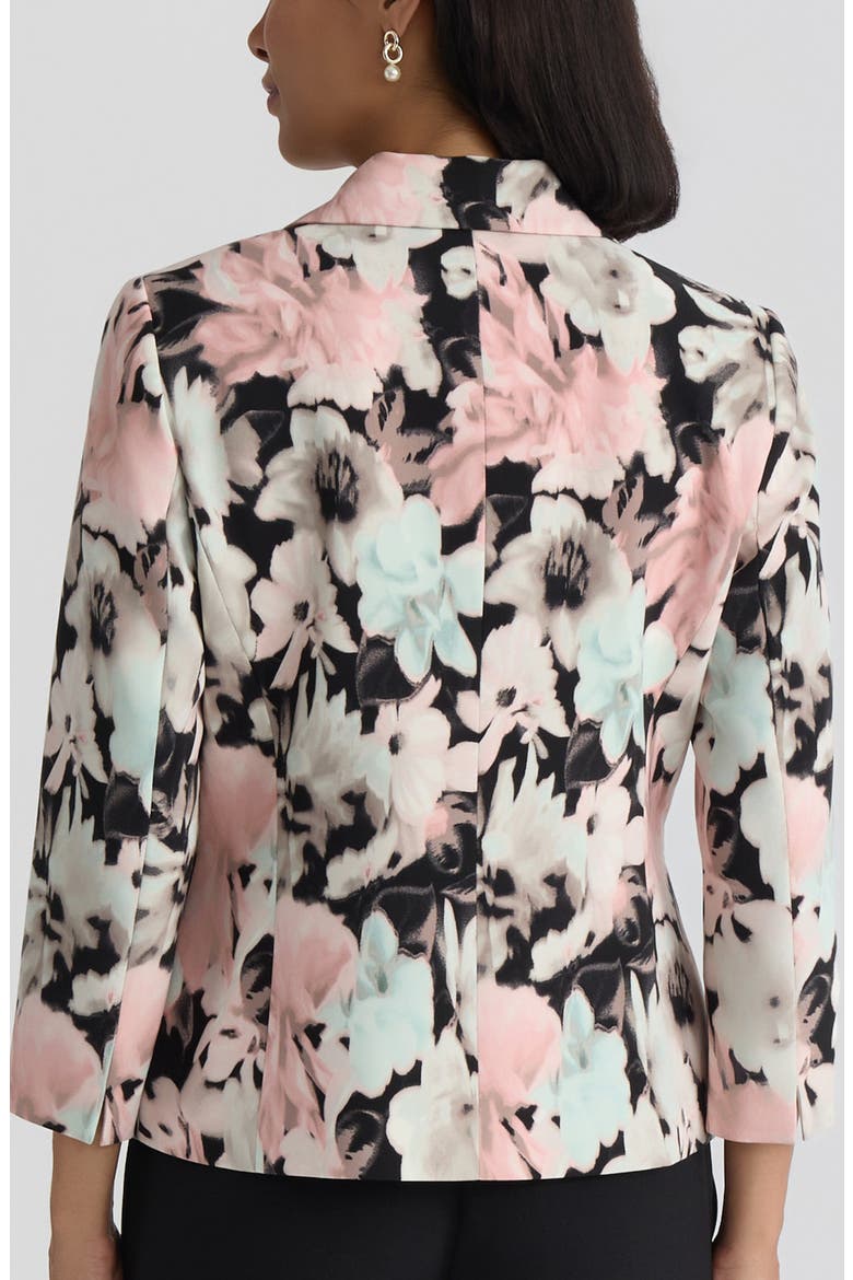 Floral Print Two-Button Blazer, Alternate, color, BLACK MULTI
