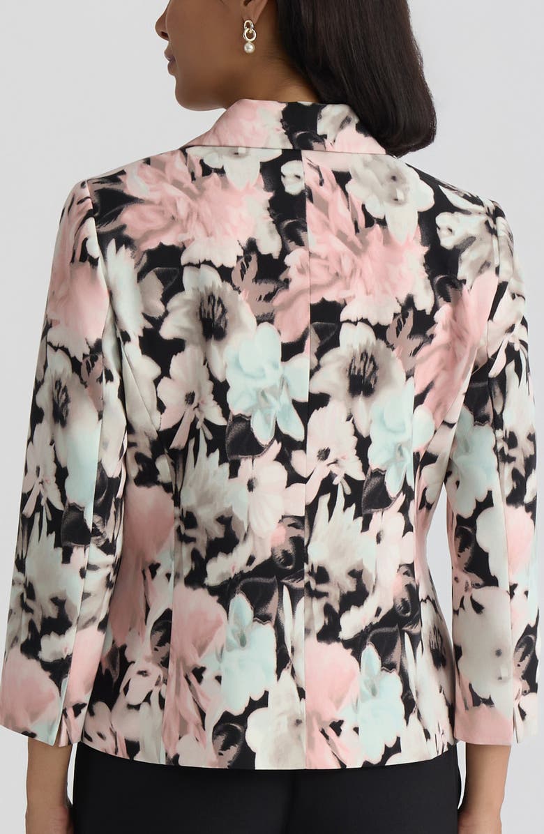 KASPER Floral Print Two-Button Blazer, Alternate, color, Black Multi