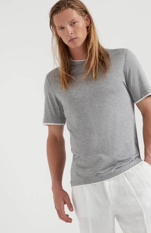 Brunello Cucinelli Layered Crew-neck T-shirt In Grey