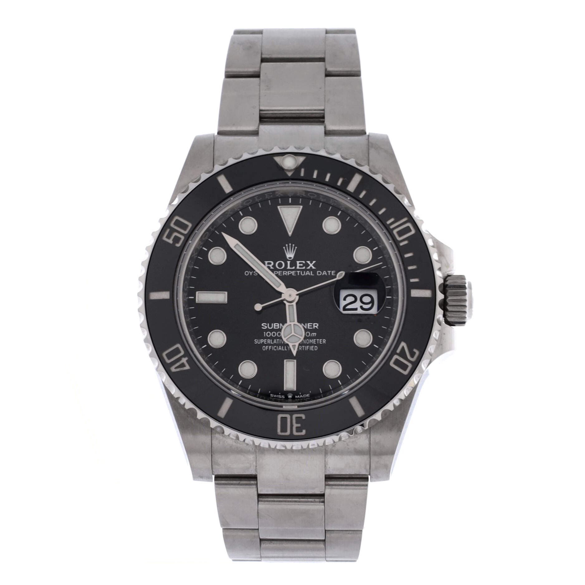 Oyster Perpetual Submariner Date Automatic Watch Stainless Steel and Cerachrom 41, Main, color, Metallic Silver