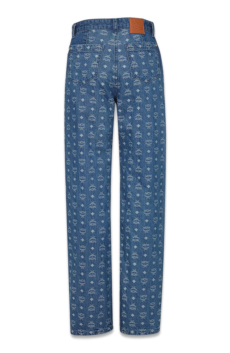 MCM Monogram Jeans in Denim Jacquard, Alternate, color, Blue