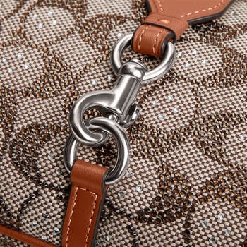 Hamptons Crystal Signature Jacquard Hobo Bag