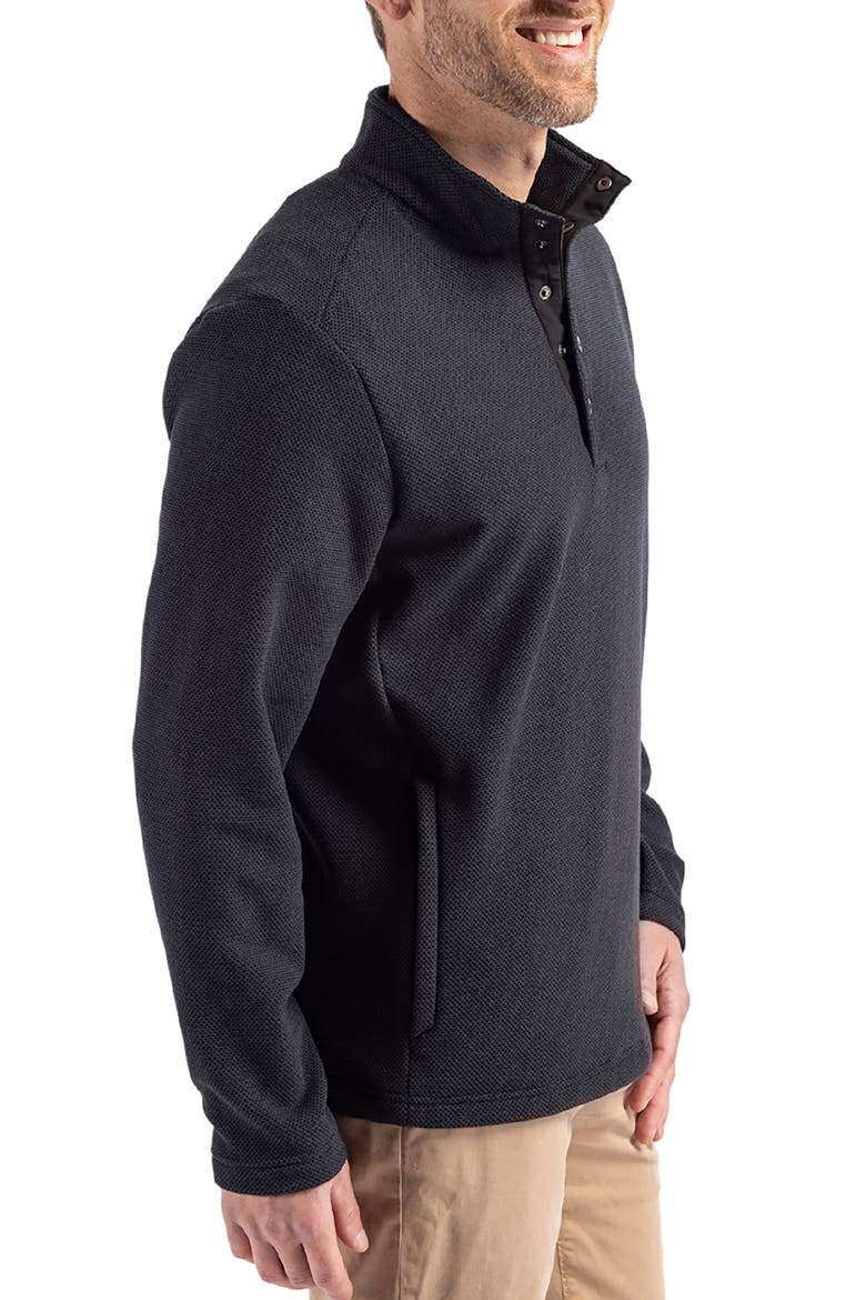 Hunts Point Fleece Snap Pullover, Alternate, color, BLACK