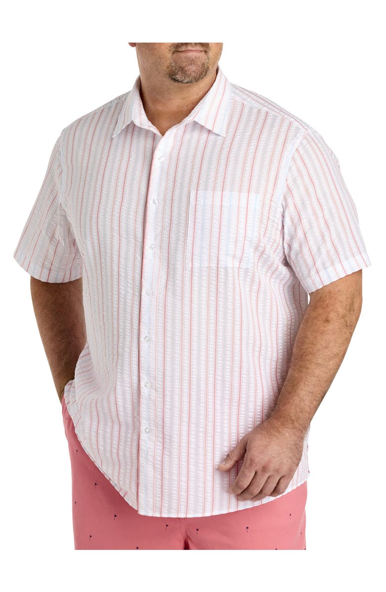 Oak Hill by DXL Big & Tall  Seersucker Stripe Sport Shirt, Main, color, Multi