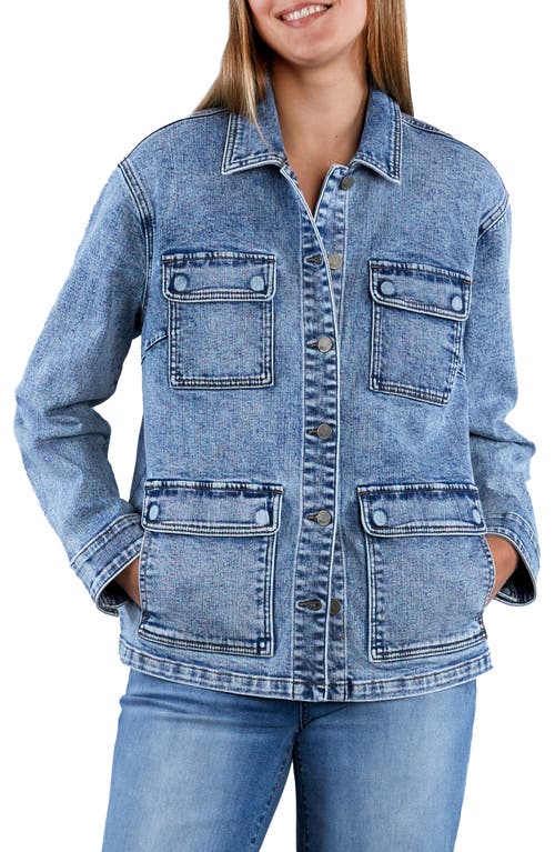 Wash Lab Denim Denim Rider Jacket In Denim Foam