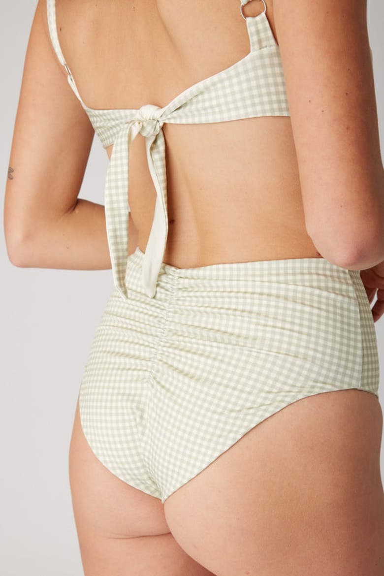 The High-Waisted Scrunch Bottoms, Alternate, color, Soft Olive Gingham