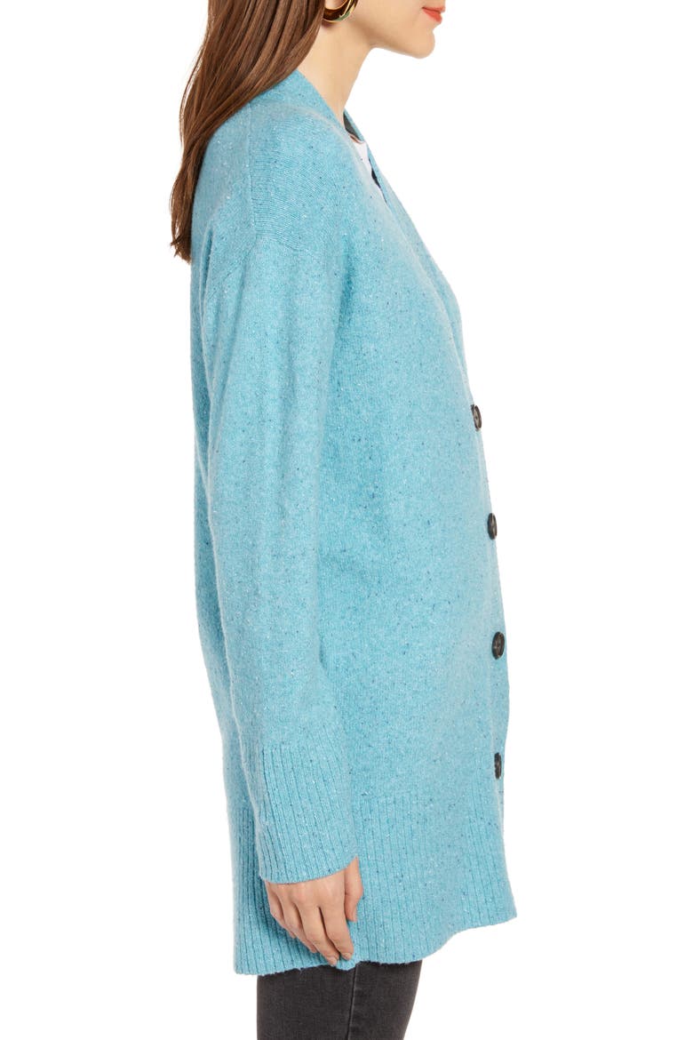 Cozy V-Neck Cardigan (Nordstrom Exclusive), Alternate, color, TEAL SICILY COMBO