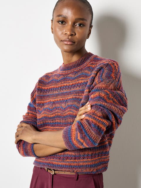 Pointelle Space Dye Knit Jumper