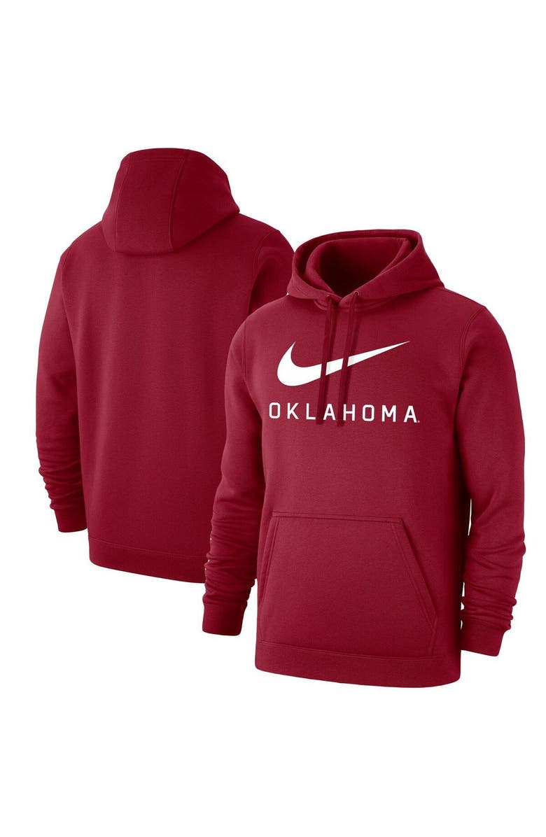 Nike Men's Nike Crimson Oklahoma Sooners Big Swoosh Club Pullover Hoodie, Alternate, color, 