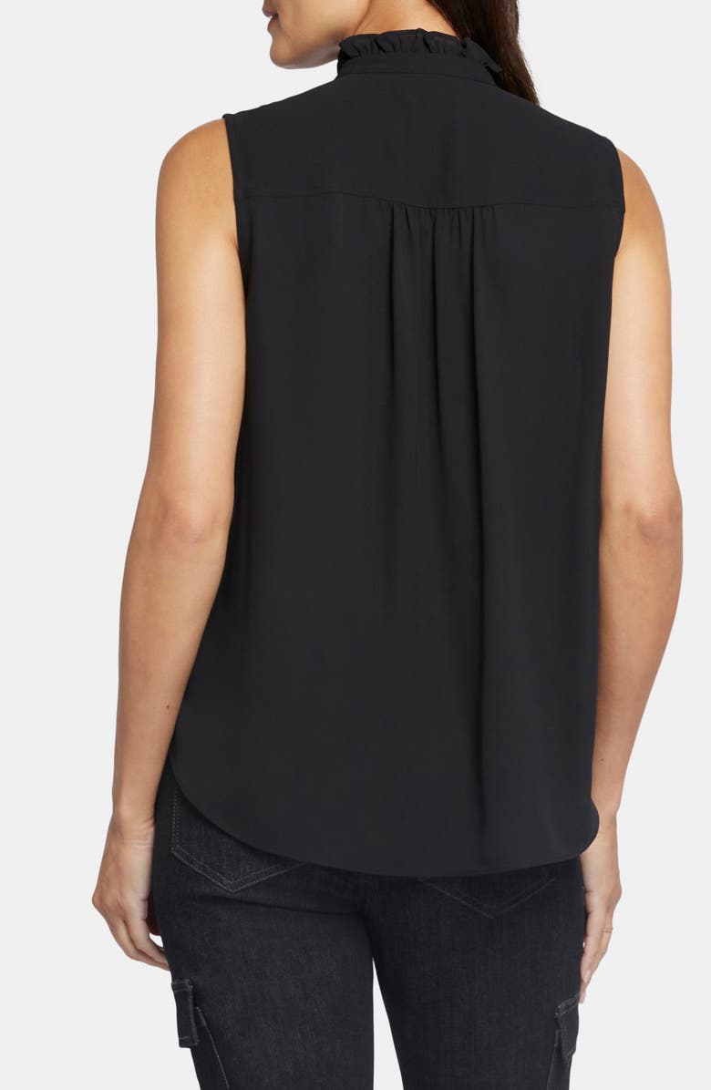 NYDJ Print Ruffle Neck Sleeveless Top, Alternate, color, Black