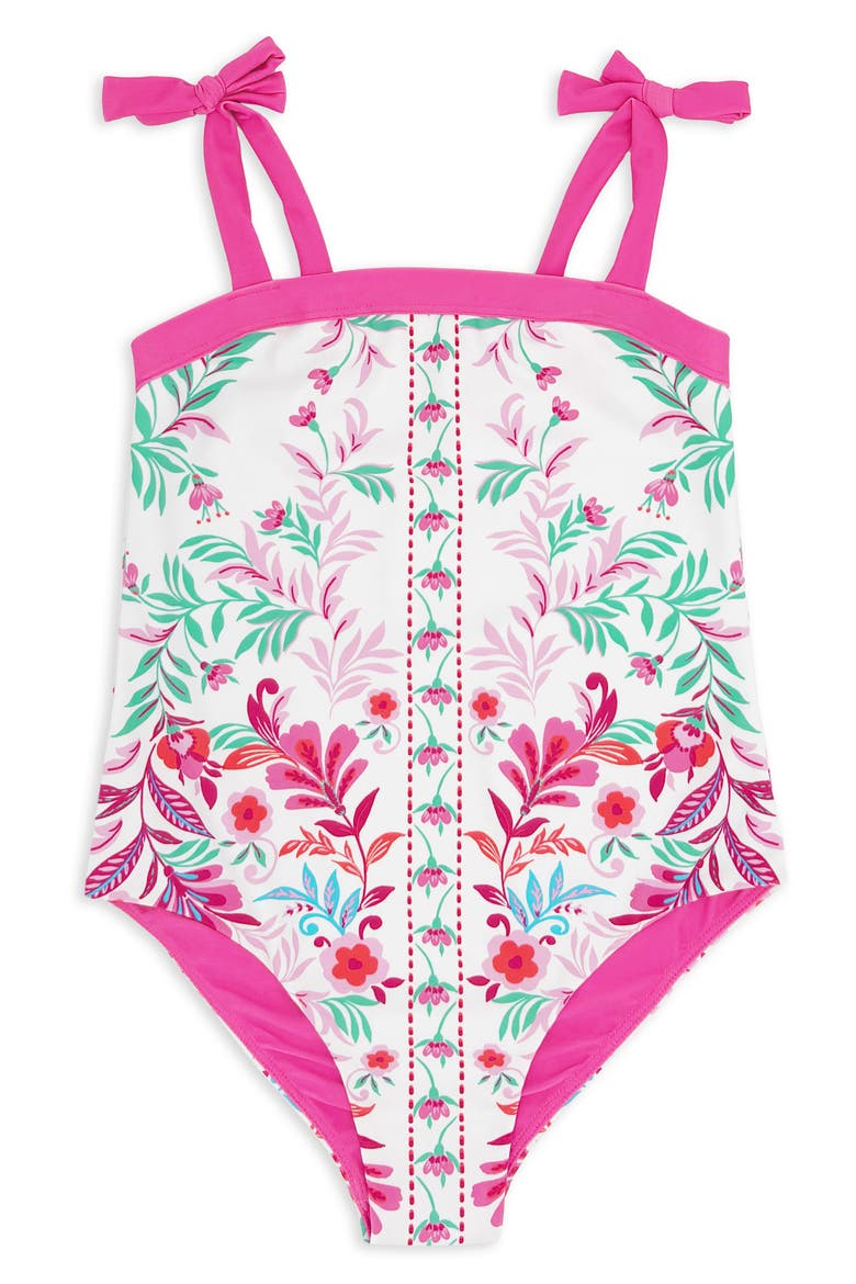 Kids' Shelly UPF 50+ One-Piece Swimsuit, Main, color, WHITE MULTI