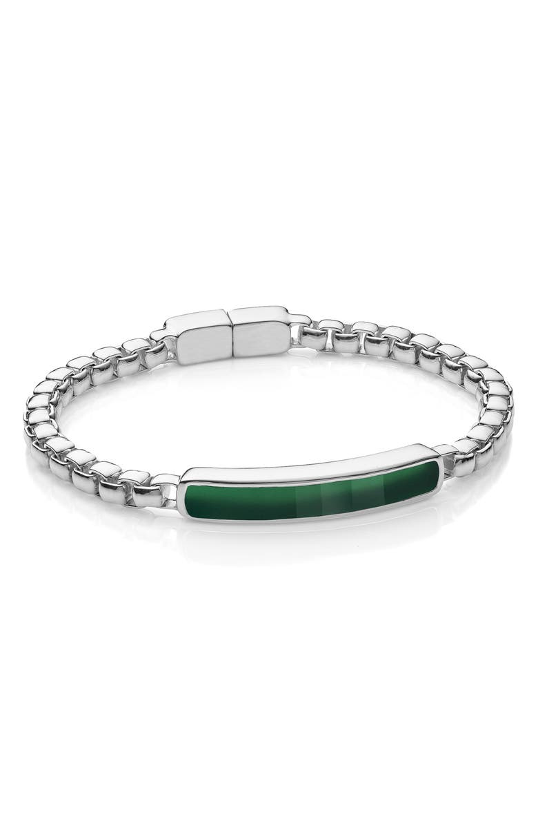 Monica Vinader Men's Baja Green Onyx Bracelet, Main, color,
