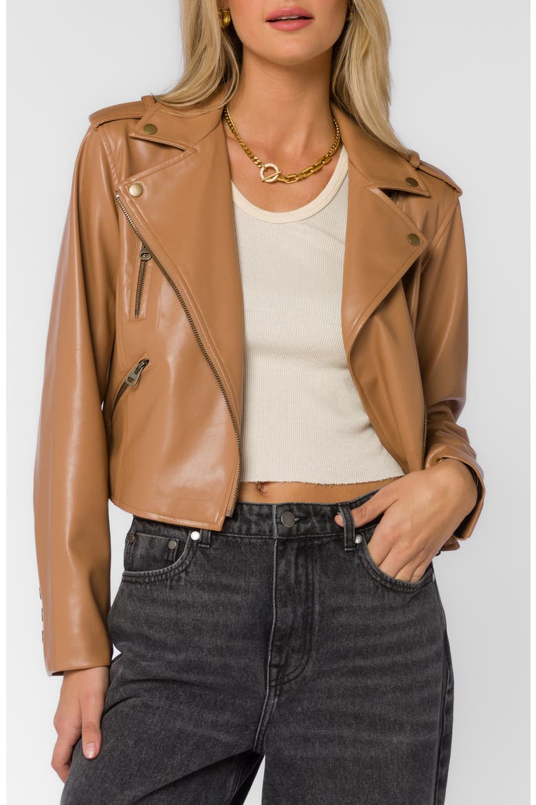Vermont Faux Leather Moto Jacket, Main, color, TAN