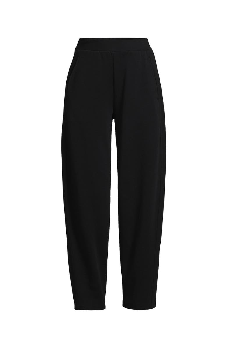 Lands' End Sport Knit High Rise Barrel Ankle Pants, Alternate, color, Black
