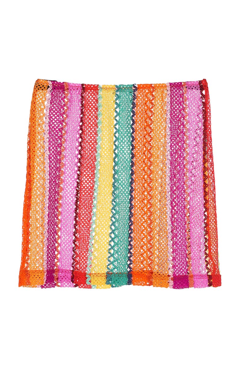 NESSI BYRD Multi-Color Mesh Cover-Up Skirt, Main, color, Multicolor