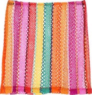 NESSI BYRD Multi-Color Mesh Cover-Up Skirt