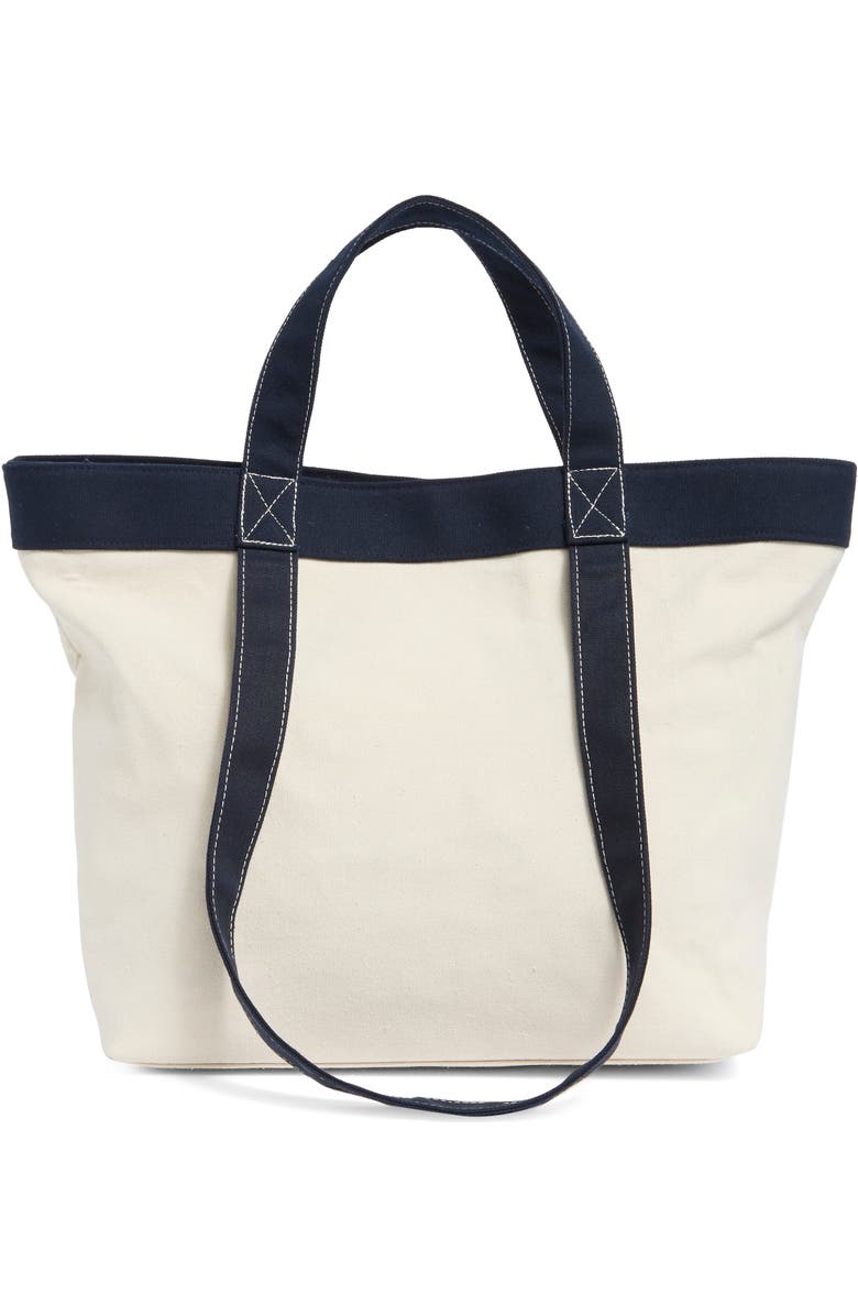 Zella Travel Canvas Tote, Alternate, color, Tan Thread/Cream