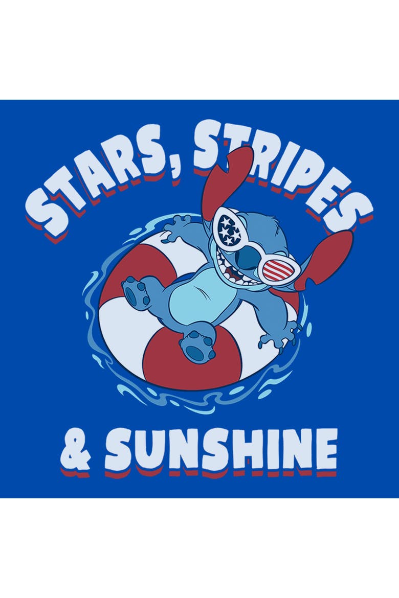 Boy's Lilo & Stitch Stars Stripes and Sunshine  Graphic T-Shirt, Alternate, color, Royal Blue