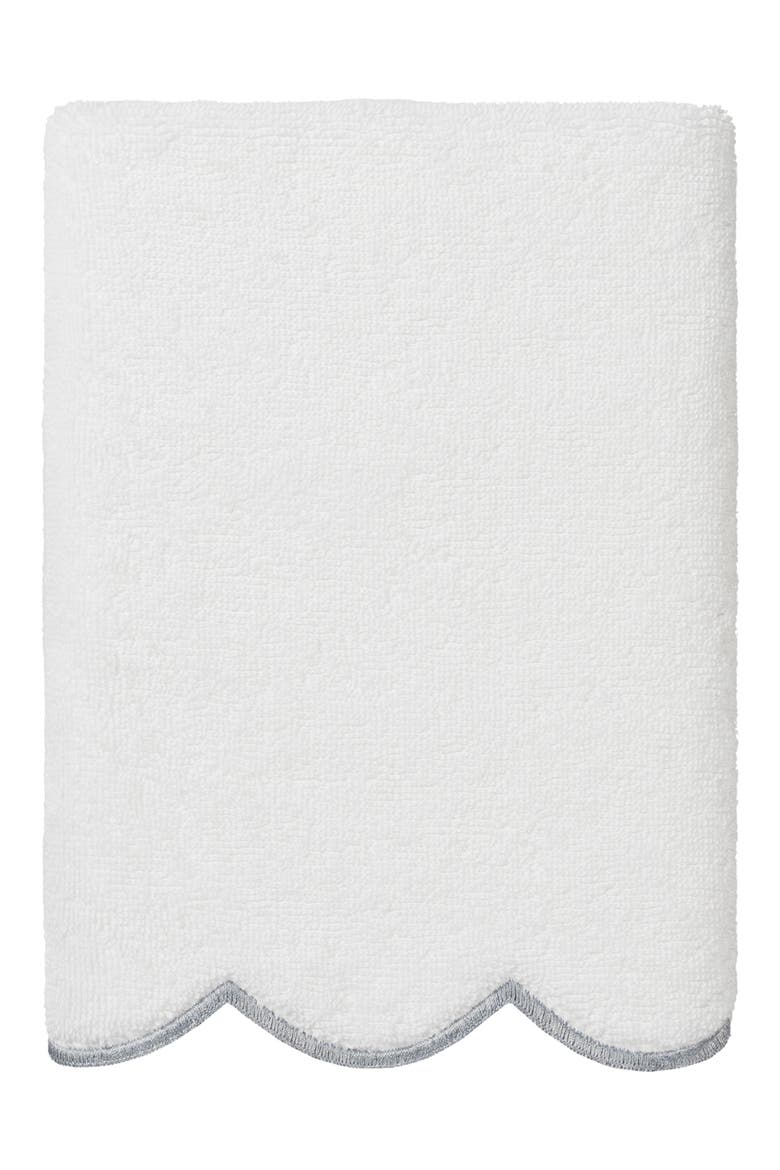 Adornia Scallop 3-Piece Towel Set, Alternate, color, WHITE/ GRAY