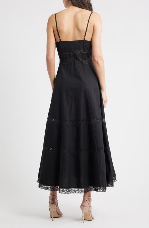 Loveshackfancy Catryn Lace Inset Cotton Slipdress In Black