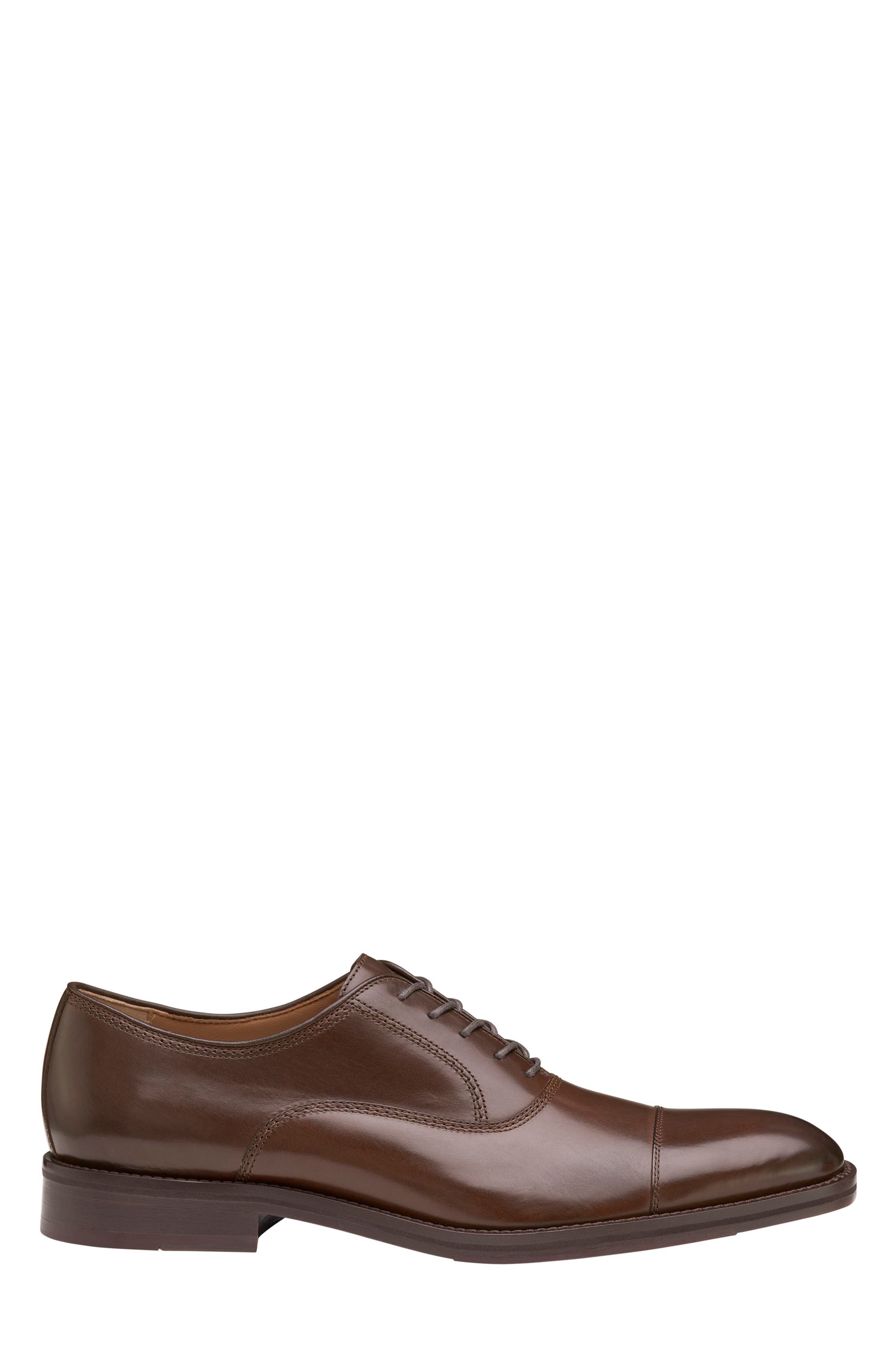 Johnston & Murphy Meade Cap Toe Oxford, Alternate, color, Mahogany Italian Calfskin