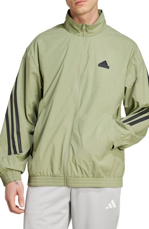 ADIDAS SPORTSWEAR Future Icons 3-Stripes Water Repellent Woven Track Jacket in Tent Green 